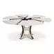 Tower Jupe White and Hammered Iron 71" Extendable Round Dining Table