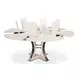 Tower Jupe White and Hammered Iron 71" Extendable Round Dining Table