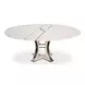 Tower Jupe White and Hammered Iron 71" Extendable Round Dining Table