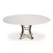 Tower Jupe White and Hammered Iron 71" Extendable Round Dining Table