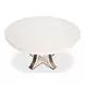 Tower Jupe White and Hammered Iron 71" Extendable Round Dining Table