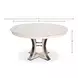 Tower Jupe White and Hammered Iron 71" Extendable Round Dining Table