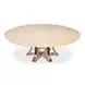 Tower Jupe Bleached Oak and Hammered Iron 86" Extendable Round Dining Table