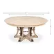 Tower Jupe Bleached Oak and Hammered Iron 86" Extendable Round Dining Table