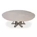 Tower Jupe Moonskin and Hammered Iron 86" Extendable Round Dining Table