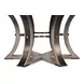Tower Jupe Moonskin and Hammered Iron 86" Extendable Round Dining Table