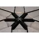 Tower Jupe Moonskin and Hammered Iron 86" Extendable Round Dining Table