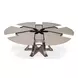 Tower Jupe Moonskin and Hammered Iron 86" Extendable Round Dining Table