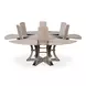 Tower Jupe Moonskin and Hammered Iron 86" Extendable Round Dining Table