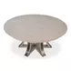 Tower Jupe Moonskin and Hammered Iron 86" Extendable Round Dining Table