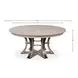 Tower Jupe Moonskin and Hammered Iron 86" Extendable Round Dining Table