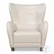Lombard Crystal White Leather Wing Chair