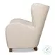 Lombard Crystal White Leather Wing Chair