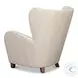 Lombard Crystal White Leather Wing Chair