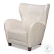 Lombard Crystal White Leather Wing Chair