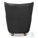 Lombard Santoni Black Leather Wing Chair