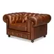 Savile Dark Brown Leather Upholstered Lounge Chair