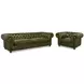 Savile Britian Green Leather Living Room Set