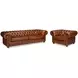 Savile Marseile Dark Brown Leather Living Room Set