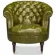 Bastian Britain Green Leather Upholstered Armchair