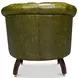 Bastian Britain Green Leather Upholstered Armchair