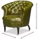 Bastian Britain Green Leather Upholstered Armchair