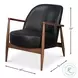 Pindar Onyx Black Leather Arm Chair