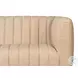 Denys Cappuccino White Leather Sofa