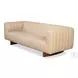 Denys Cappuccino White Leather Sofa