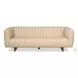 Denys Cappuccino White Leather Sofa