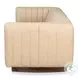 Denys Cappuccino White Leather Sofa