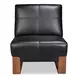 Wylam Onyx Black Leather Upholstered Accent Chair