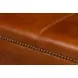 Streetman Havana Brown Leather Upholstered Square Cocktail Ottoman with Nailhead Trim