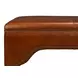 Streetman Havana Brown Leather Upholstered Square Cocktail Ottoman with Nailhead Trim