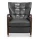 Alastair Portland Gray Leather Upholstered Accent Chair