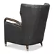 Alastair Portland Gray Leather Upholstered Accent Chair