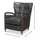 Alastair Portland Gray Leather Upholstered Accent Chair