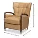 Alastair Westbury Brown Leather Upholstered Accent Chair