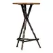 Pewter Leaf Brown Round Planter's Table