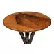 Pewter Leaf Brown Round Planter's Table