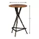 Pewter Leaf Brown Round Planter's Table