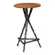 Pewter Leaf Brown and Gray Round Planter's Table