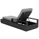 Tavira Lanikai Salt and Pepper Performance Fabric Upholstered Outdoor 82" Chaise Lounger