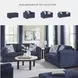 Evansley Navy Performance Fabric Ottoman