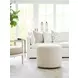 Three Arch White Upholstered Ottoman
