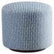 Three Arch Blue Upholstered Ottoman