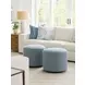 Three Arch Blue Upholstered Ottoman