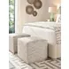 Colby Beige and Brown Upholstered Square Ottoman by Barclay Butera