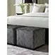 Colby Black Upholstered Ottoman
