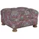Winslow Red Fabric 27" Upholstered Ottoman with Nailhead Trim
